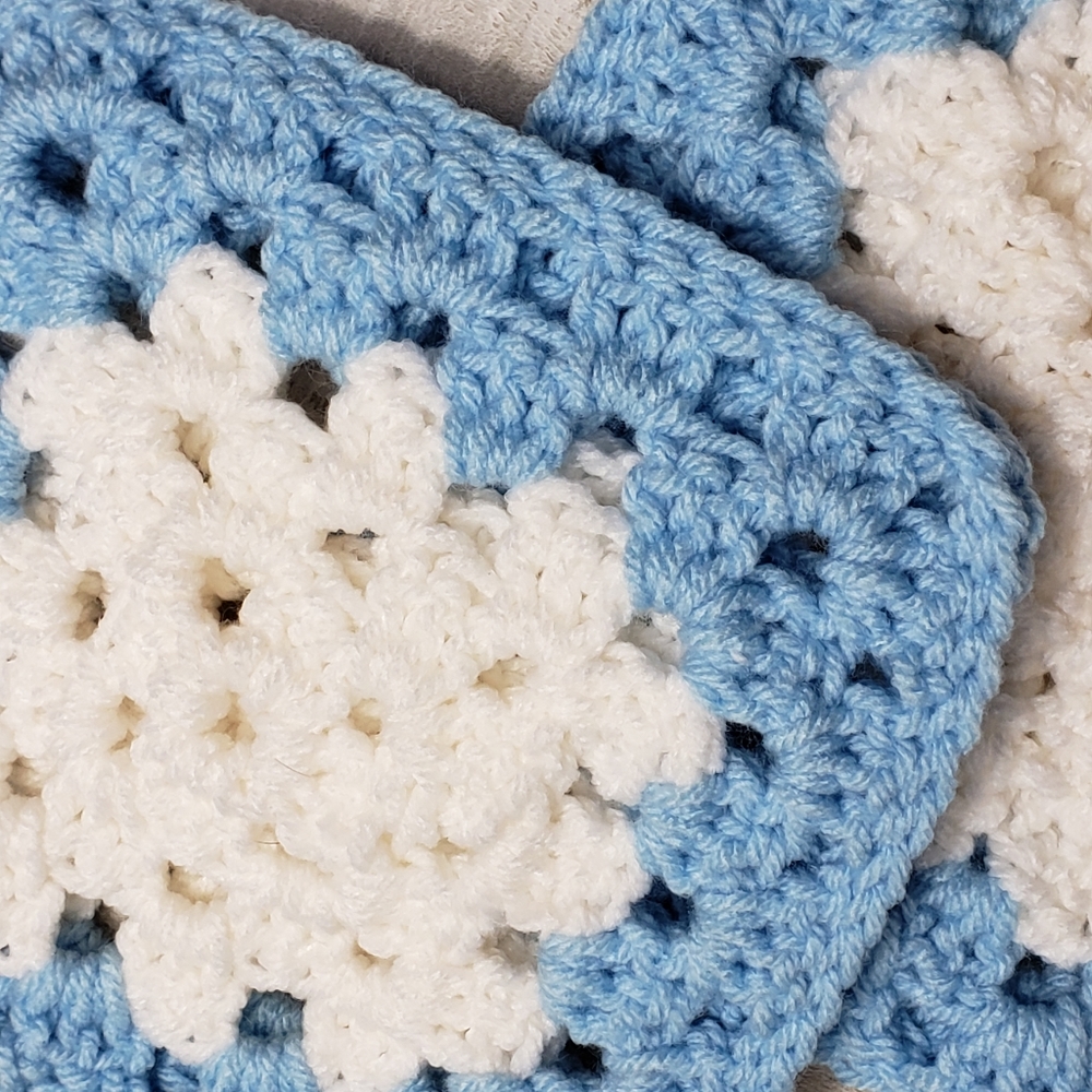 Handmade Pot Holders Blue White Crocheted NWT - Picture 2 of 2
